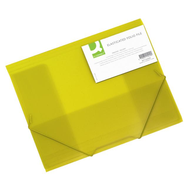 [QC015449] Plastový obal s gumičkou Q-CONNECT žlutý