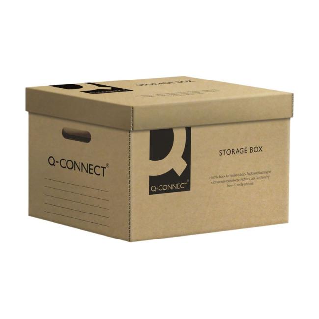 [QC015850] Archivní krabice s odnímatelným víkem Q-CONNECT hnědá 515x305x350 mm