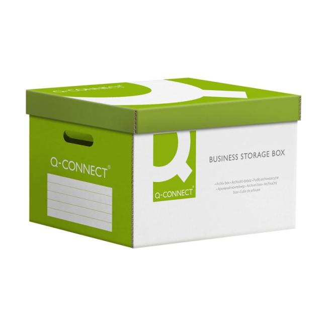 [QC015851] Archivní krabice s odnímatelným víkem Q-CONNECT zelená 515x305x350 mm