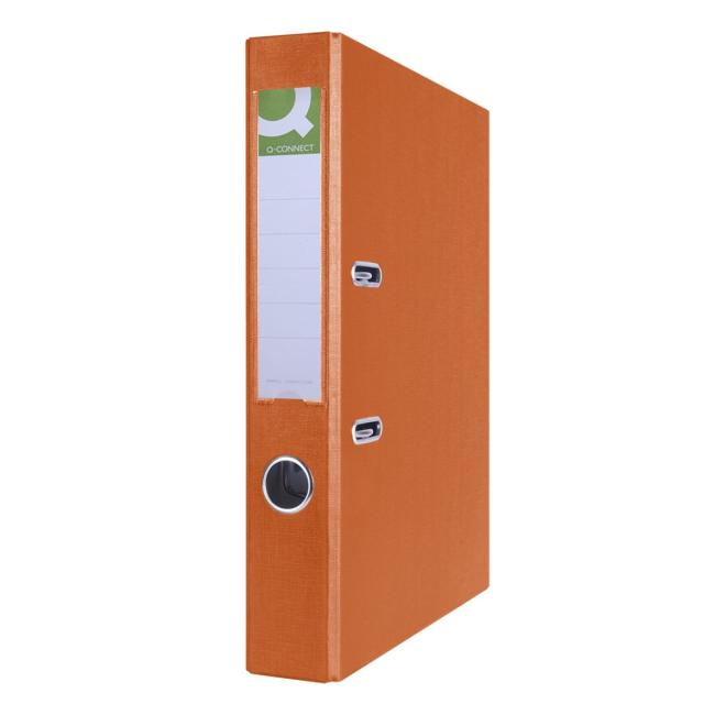 Pořadač pákový Q-CONNECT poloplastový 5cm oranžový