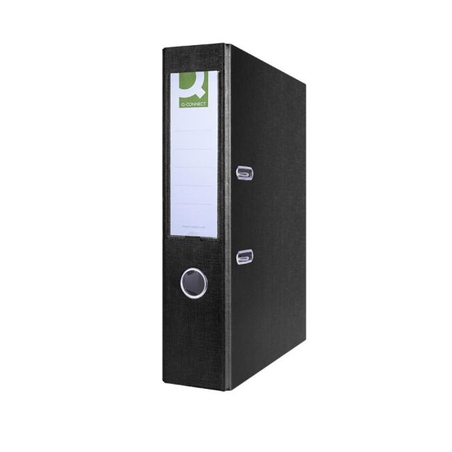 [QC015979] Pořadač pákový Q-CONNECT poloplastový 7,5cm černý