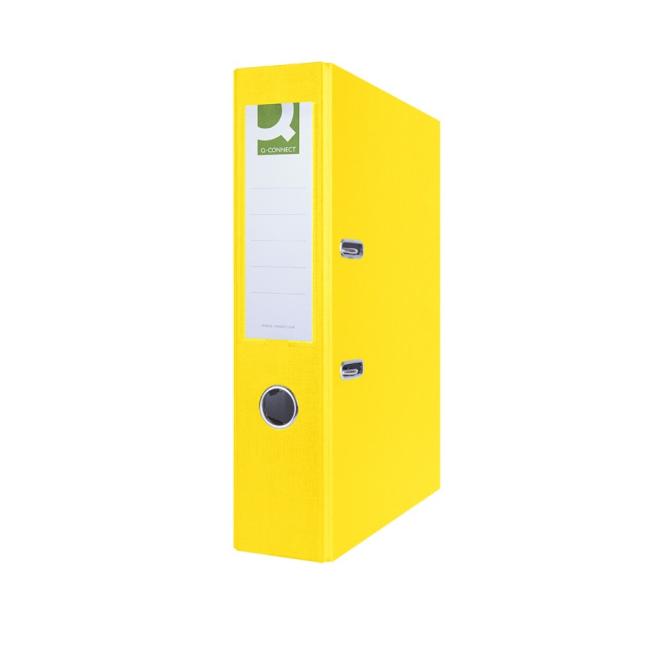 [QC015980] Pořadač pákový Q-CONNECT poloplastový 7,5cm žlutý