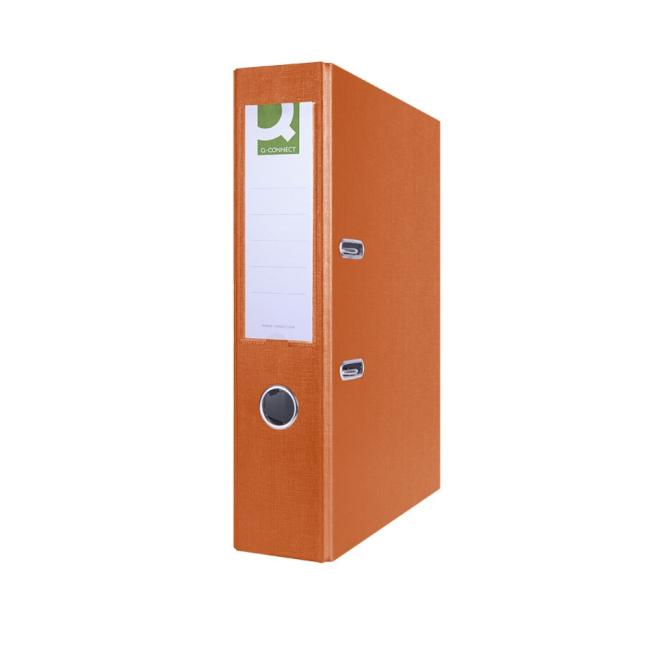 [QC015981] Pořadač pákový Q-CONNECT poloplastový 7,5cm oranžový