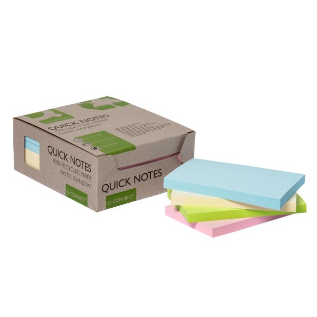 [QC017325] Samolepící bloček Q-CONNECT recyklované 127x76 duhové 12ks