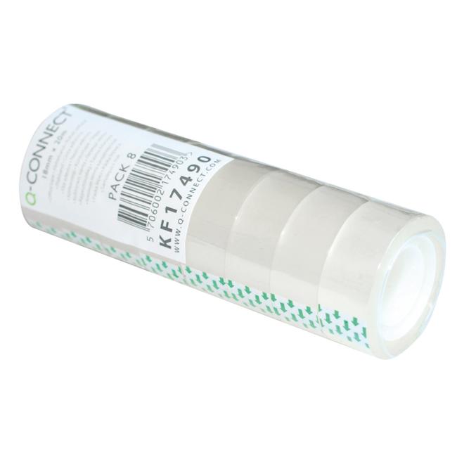 [QC017490] Lepicí páska Q-CONNECT, 18 mm x 20 m, 8 ks