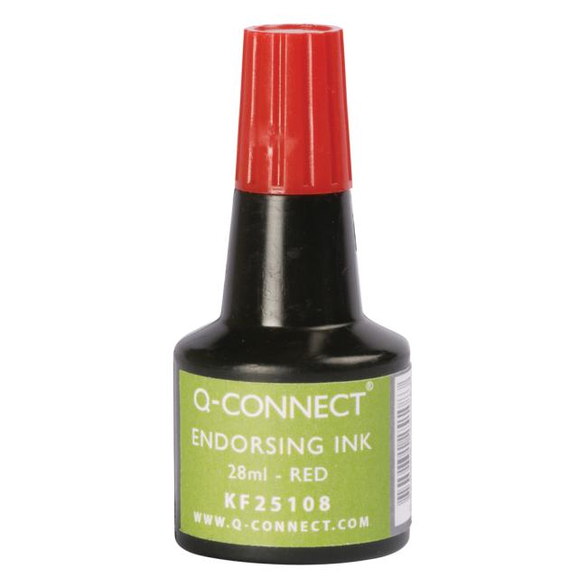 [QC025108] Razítková barva Q-CONNECT červená 28ml