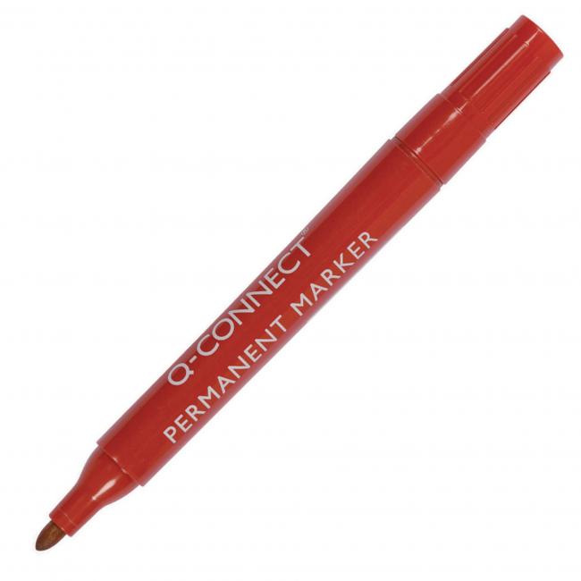[QC026047] Permanentní popisovač Q-CONNECT kulatý hrot červený
