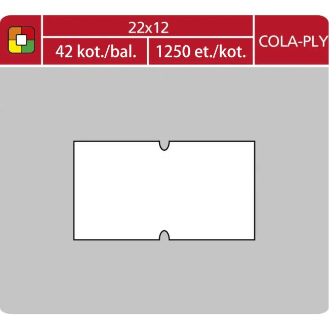 Etikety 22x12 pro 2212 cenovka bílá obdélníkové