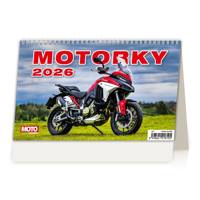 Řádkový stolní kalendář 22,6x13,9 cm - Motocykly 2026