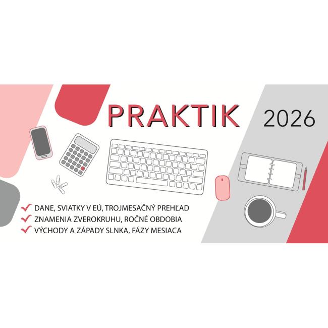 [S29] Stolní kalendář sloupcový 32 x 15,5 cm - PRAKTIK 2026