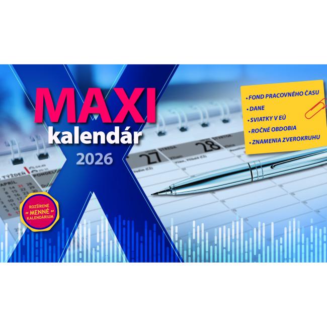 [S30] Stolní sloupcový kalendář 29,7 x 180 cm - MAXI 2026