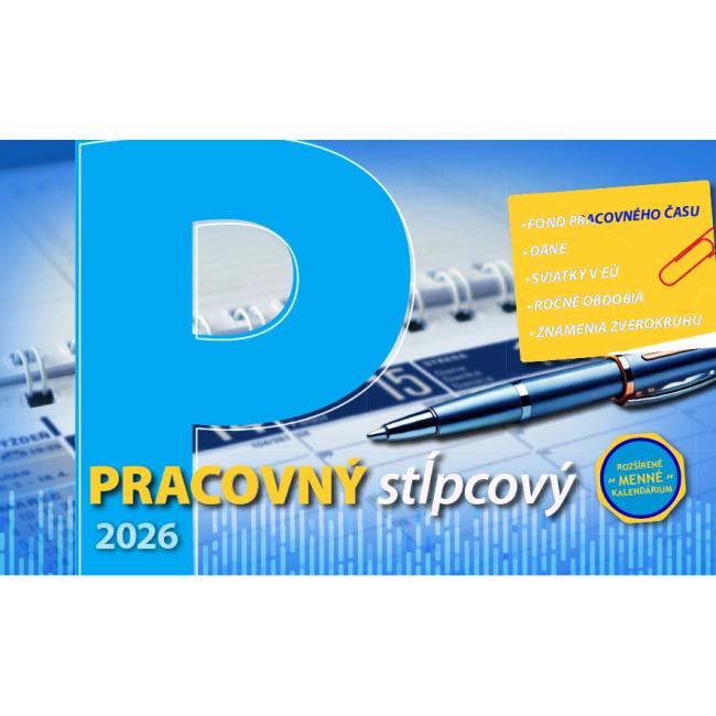 [S34-26] Stolní sloupcový kalendář 23 x 14 cm - Pracovní 2026