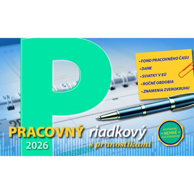 Řádkový stolní kalendář 23 x 14 cm - Pracovní rok 2026