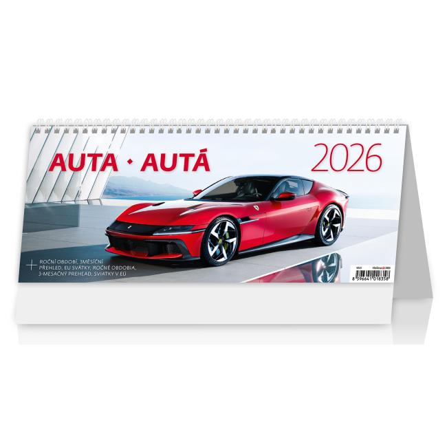 [S53] Stolní sloupcový kalendář 32,1x13,4 cm - Cars 2026