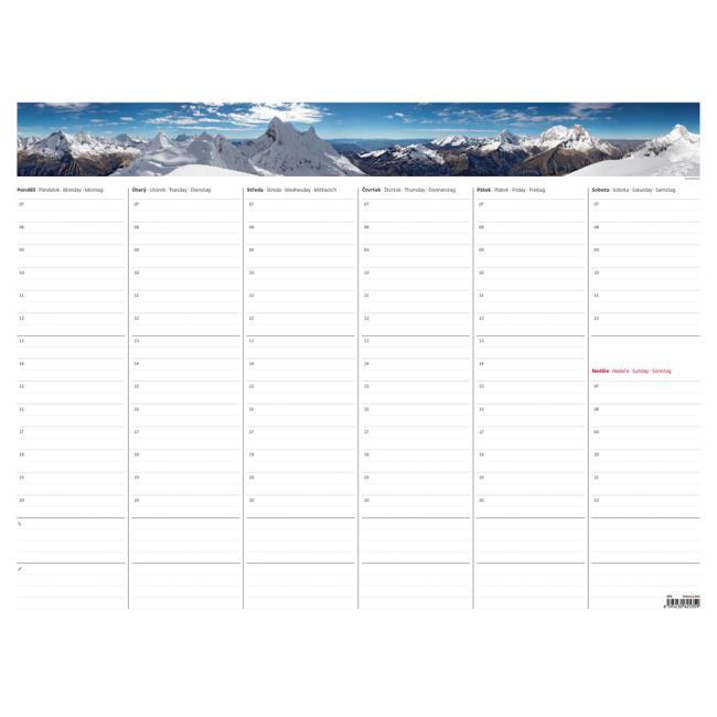 Týdenní plánovací mapa A2 63 x 48 cm s fotografií bez spodní lišty