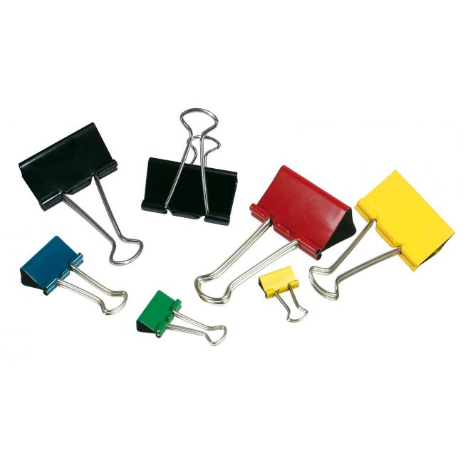 [SA421190] Klipy na dokumenty 19mm barevné 12ks