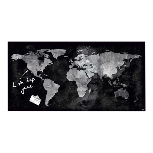 Skleněná tabule artverum 91x46cm mapa světa
