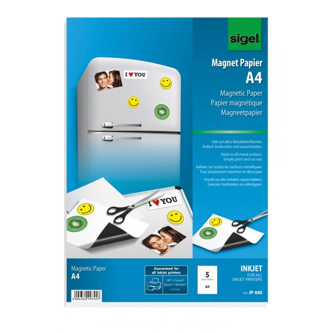 Magnetický papír, A4, SIGEL, 5 listů