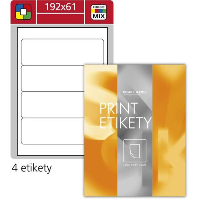 Etikety na pořadače, mix barev, 61 x 192 mm, 400 ks