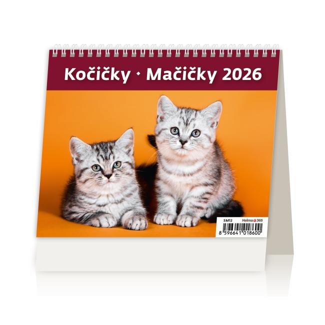 [SM12] Stolní kalendář řádkový 17,1x13,9 cm - MiniMax Cats 2026