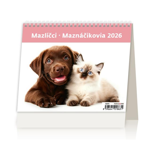 [SM15] Řádkový stolní kalendář 17,1x13,9 cm - MiniMax Pets 2026