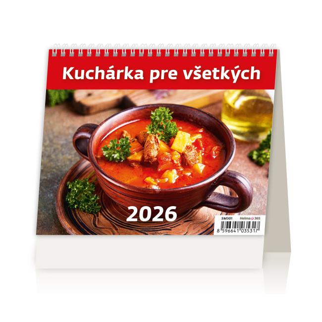 Linajkový stolní kalendář 17,1 x 13,9 cm - MiniMax Kuchař pro všechny 2026