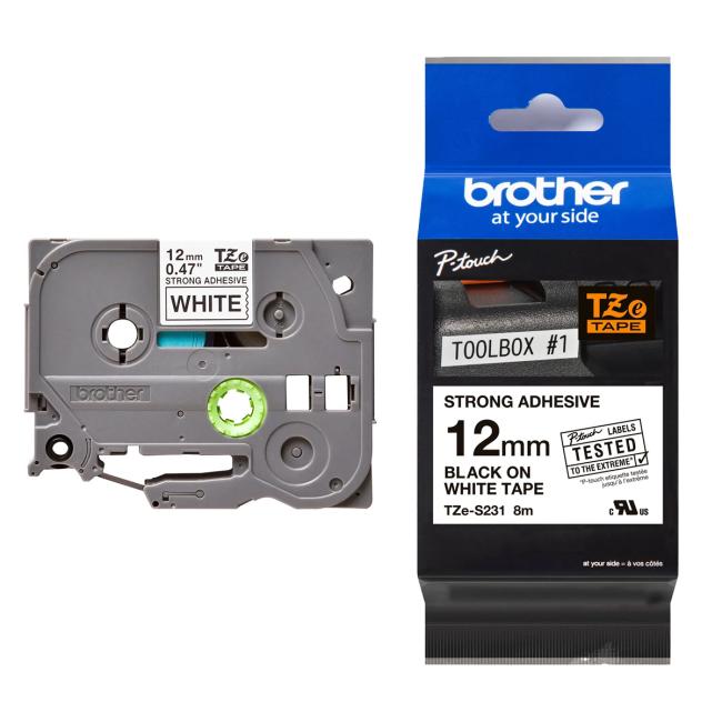 [BR231400] Samolepící páska Brother TZe-S231 12 mm bílá/černá