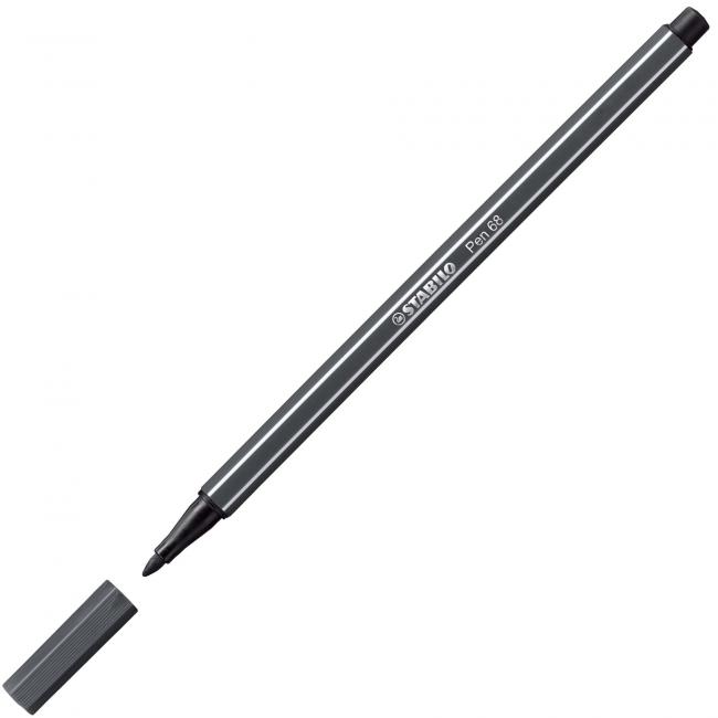 Popisovač STABILO Pen 68 černošedá