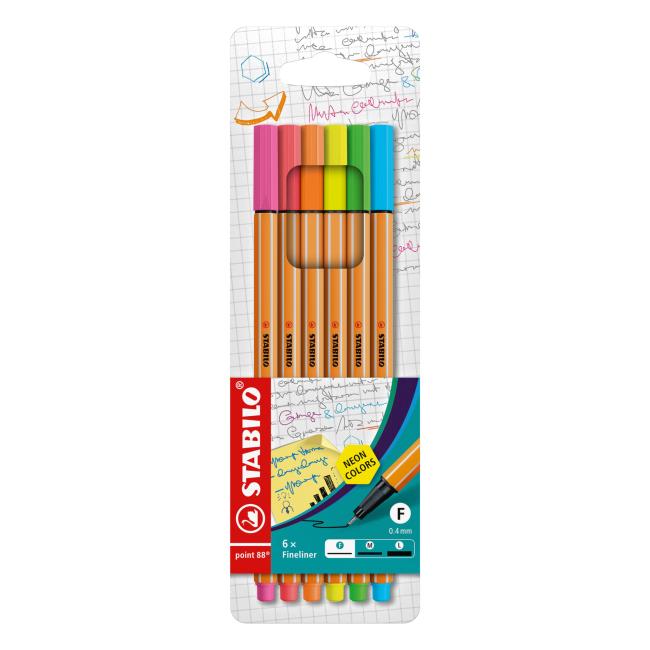 [ST008866] Sada linerů STABILO Point 88 neon 88/6S