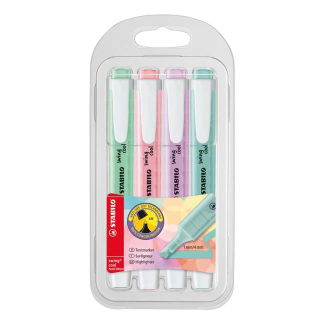 Sada zvýrazňovačů STABILO swing cool Pastel 4S