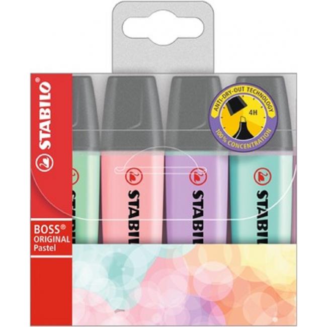 Sada zvýrazňovačů STABILO BOSS pastel 4S
