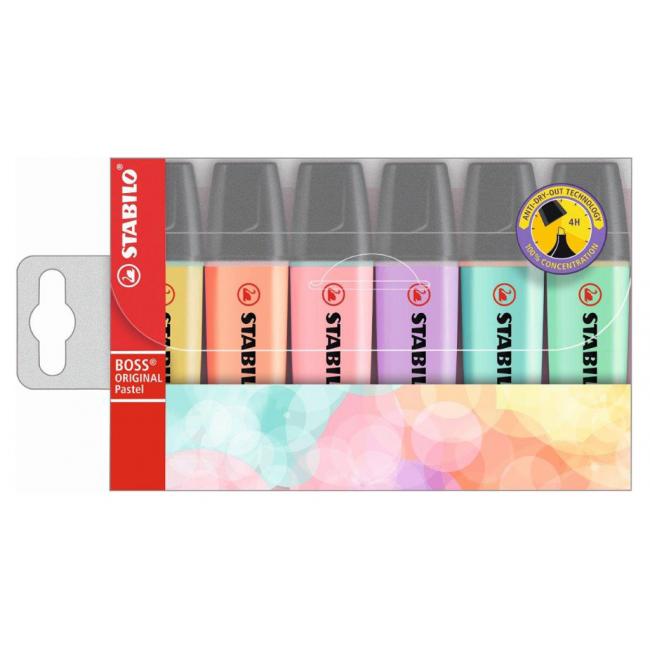 Sada zvýrazňovačů STABILO BOSS pastel 6S