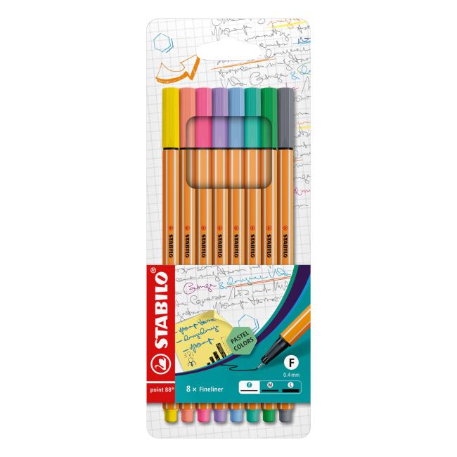 [ST088801] Sada linerů STABILO point 88 pastel/8S