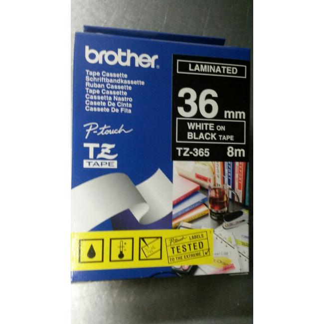 [BR365200] Samolepící páska Brother TZe-365 36 mm černá/bílá