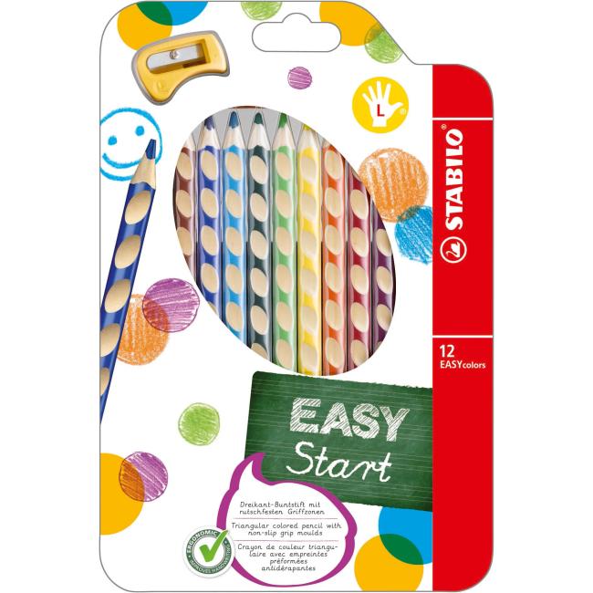 Dřevěné barvičky STABILO EASYcolors L, sada 12 ks