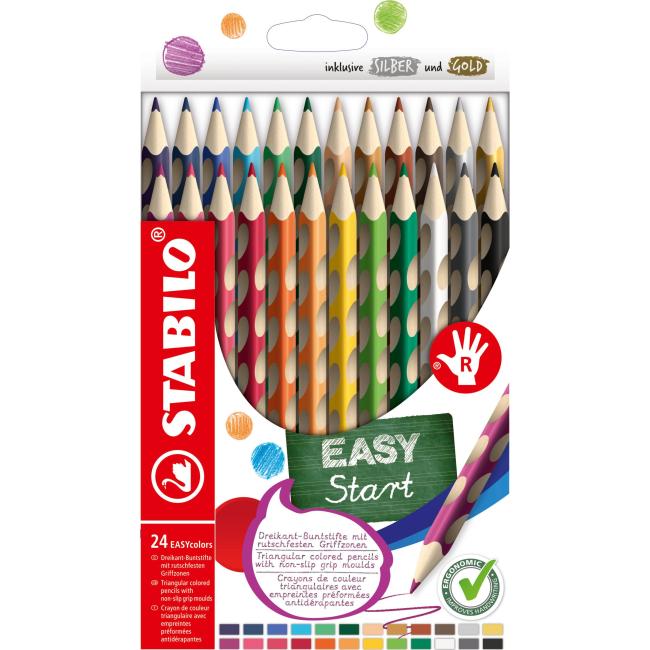 Dřevěné barvičky STABILO EASYcolors P, sada 24 ks
