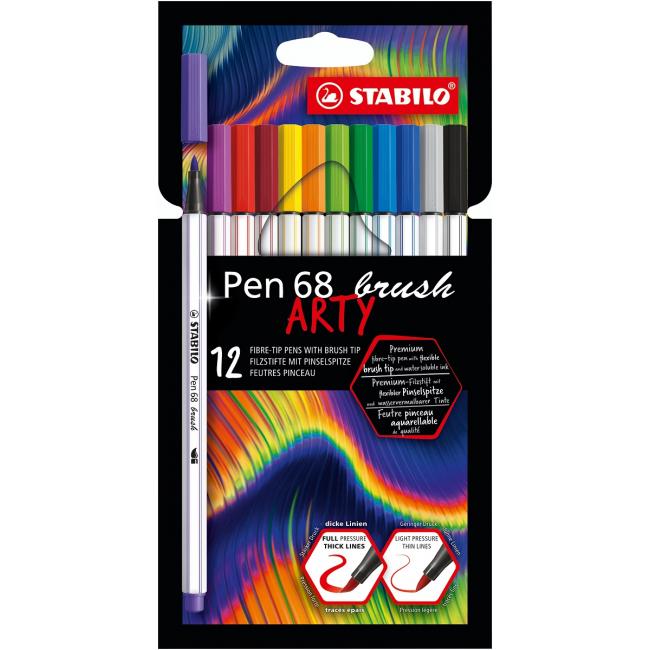 [ST568012] Sada STABILO Pen 68 Brush Arty 12ks