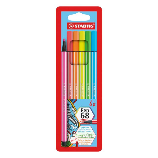 Sada STABILO Pen 68 neon 6 ks Pouzdro