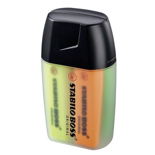 Sada zvýrazňovačů STABILO BOSS ORIGINAL 4 ks Big BOSS žlutá, oranžová, zelená, růžová