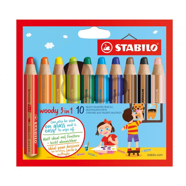 [ST880010] Barvičky STABILO woody 3 in1 10ks