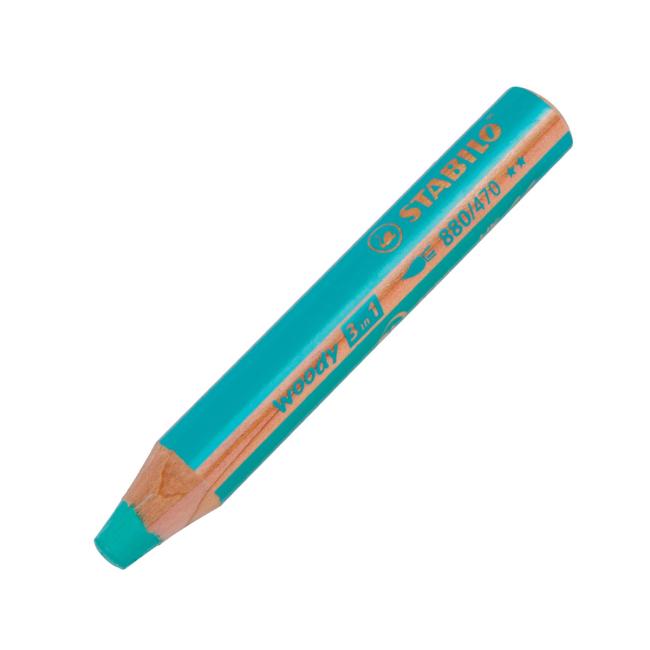 [ST880470] Víceúčelová barvička STABILO woody 3 in1 tyrkysová
