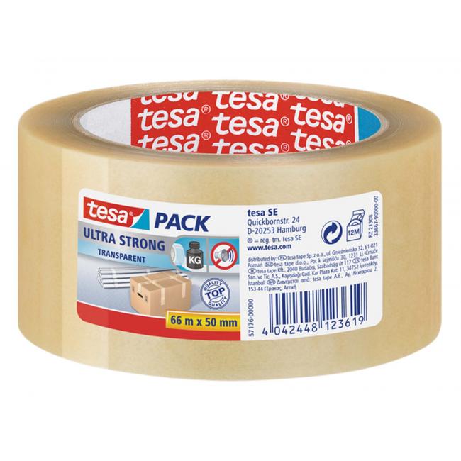 Balící lepící páska TESA ultra strong 50 mm x 66 m průhledná