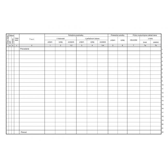 Peněžní deník podnikatele, A4, 30 listů