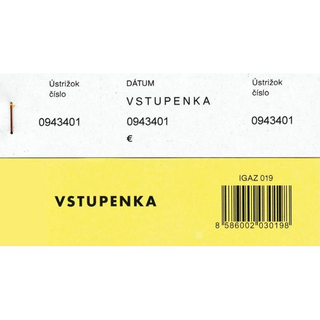 [TL019000] Vstupenka číslovaná 3-dílná, 100 listů