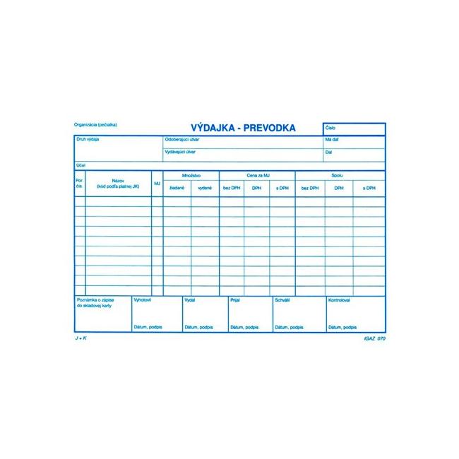 Výdejka - převodka s DPH, A5, 100 listů