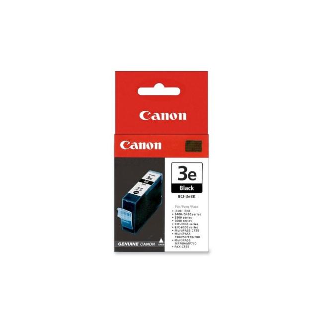 Inkoustová náplň Canon BCI-3eBk pro BJC 3000/6000/S400/600/Pixma iP 3000/4000 black (500 str.)