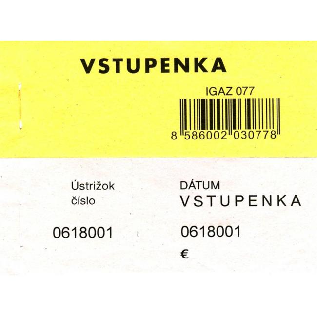 [TL077000] Vstupenka číslovaná 2-dílná, 100 listů