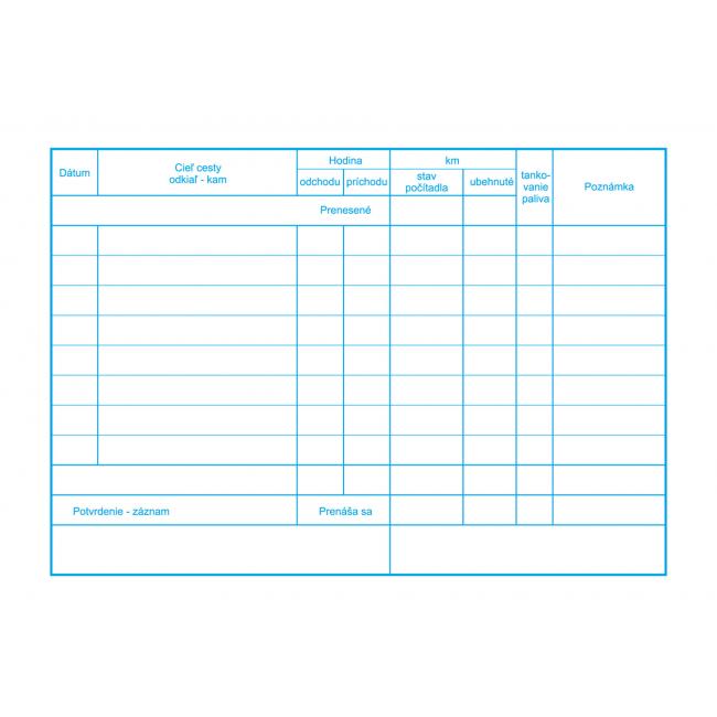 [TL101000] Evidence provozu osobního motorového vozidla, A5, 60 listů