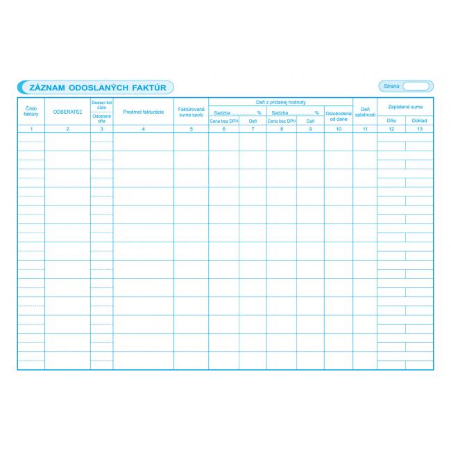 Kniha odeslaných faktur, A4, 30 dopisů