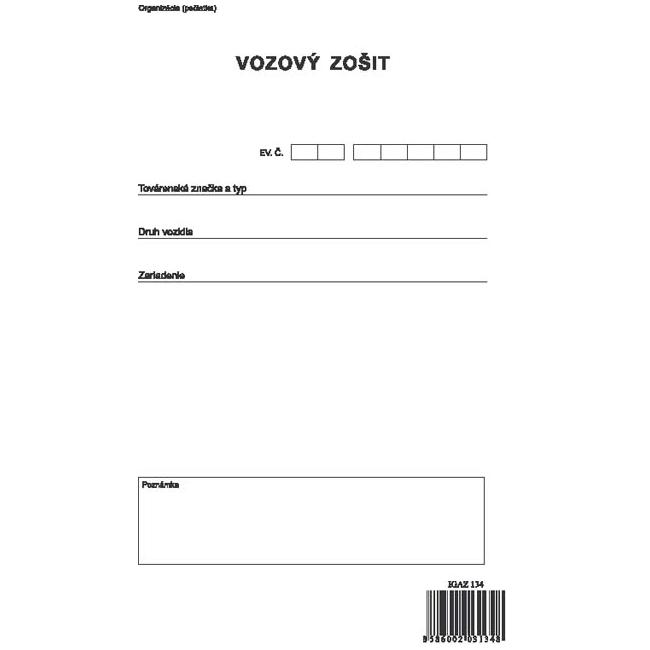 Vozový sešit, A4, 152 stran